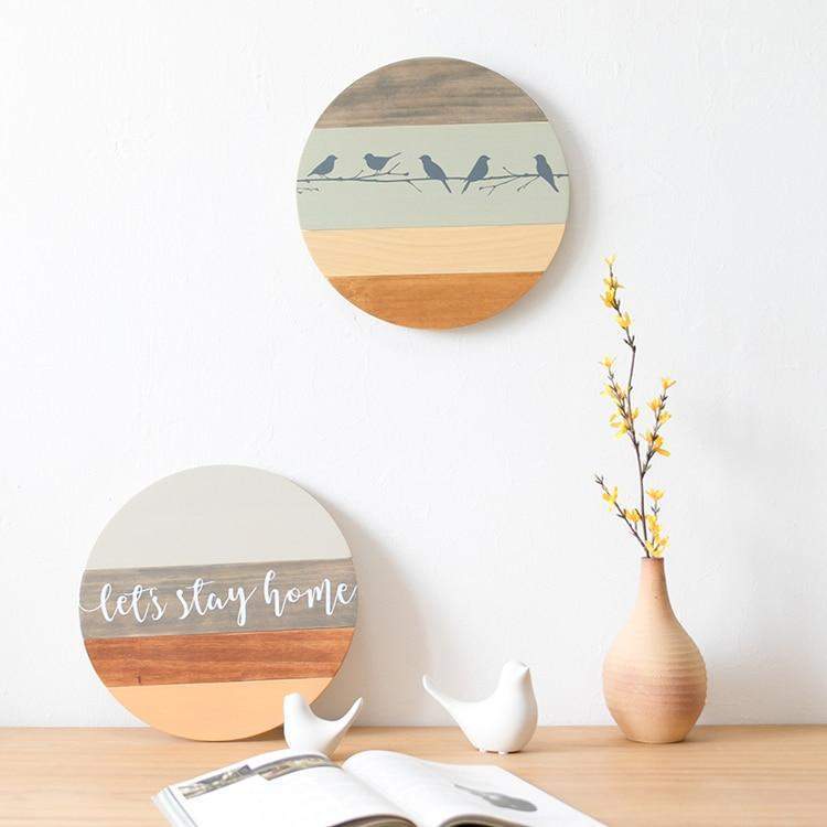 Round Wood Hanging Wall Decor