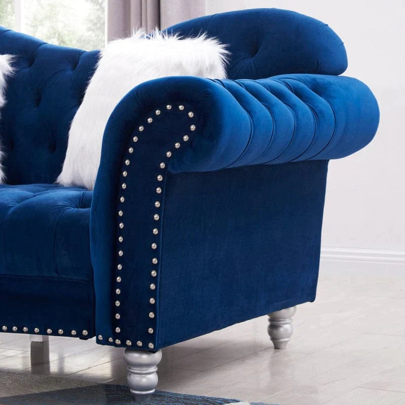 Royal Blue 3-Piece Sofa Set