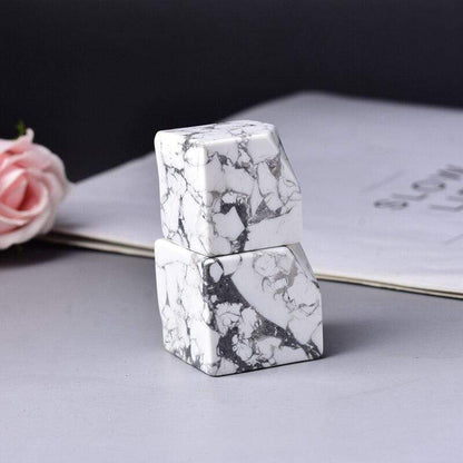 Rubik's Cubes White Howlite Stone