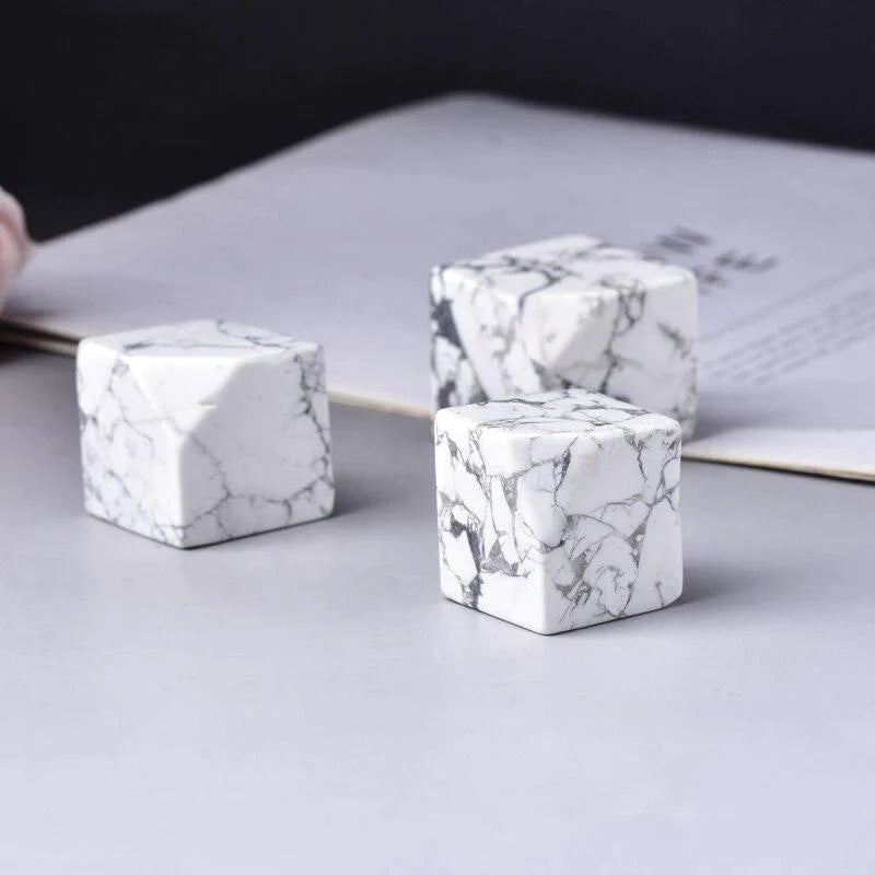 Rubik's Cubes White Howlite Stone