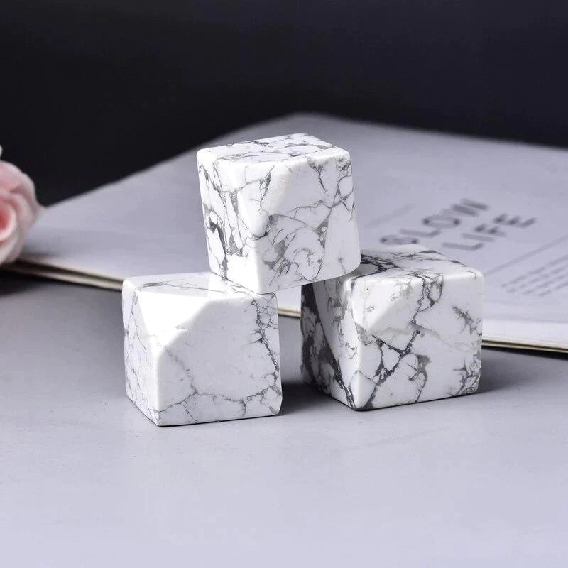 Rubik's Cubes White Howlite Stone