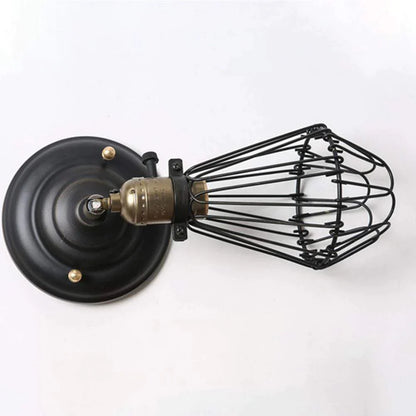 Rust Metal Cage Sconce Lamp