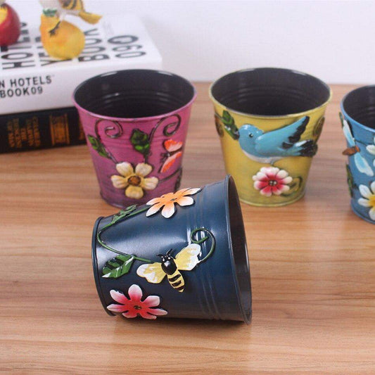 Rustic Flower Barrels Pots