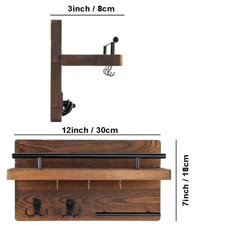 Rustic Wooden Key Holder for Wall