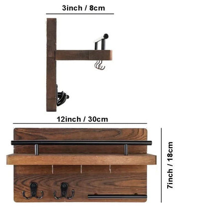 Rustic Wooden Key Holder for Wall