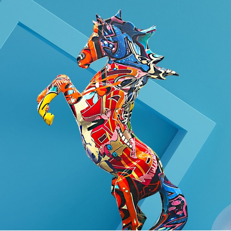 Abstract Graffiti Horse Figurine