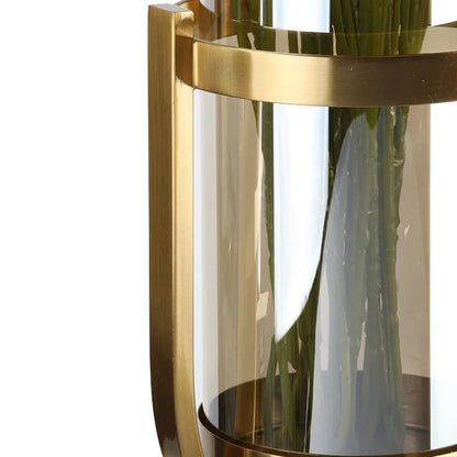 Elegant Gold and Glass Flower Vase