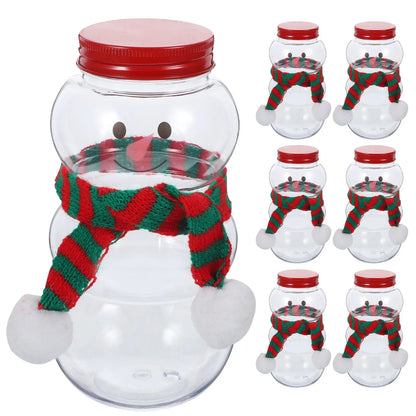 10 pcs Christmas Snowman Bottles With Lids