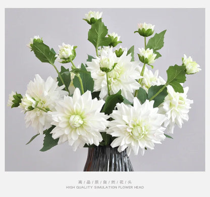 NordDahl Triple Bloom Artificial Dahlia Stem