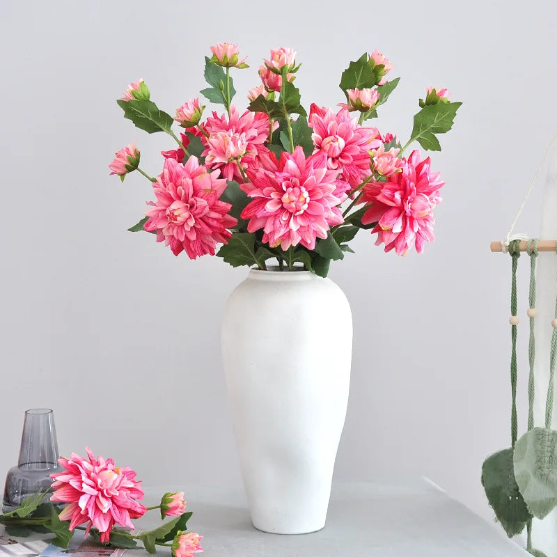 NordDahl Triple Bloom Artificial Dahlia Stem