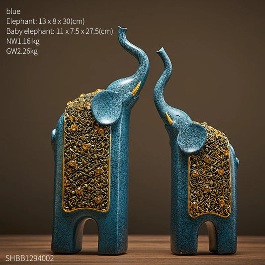 Retro Resin Elephant Ornaments