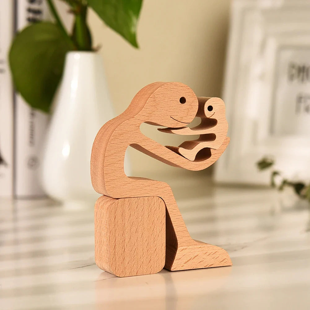 Family Wood Figurine