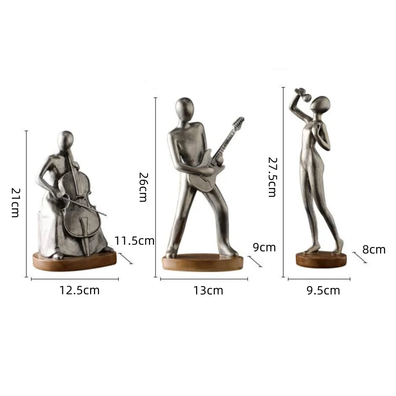 Abstract Musician Figurines - Resin Cello & Guitar Sculptures abstract musician figurine artistic home accessories cellist sculpture ornament Figurine guitarist figurine Lamp music lover gift resin sculpture home decor Sculpture