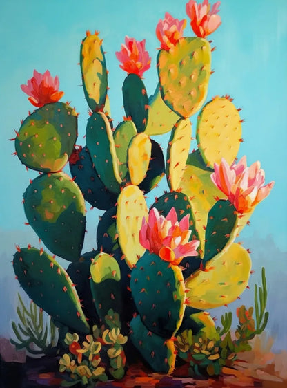 Cactus Bloom Collection Canvas Wall Art