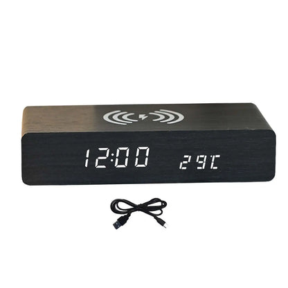 Wireless Charging LED Alarm Clock