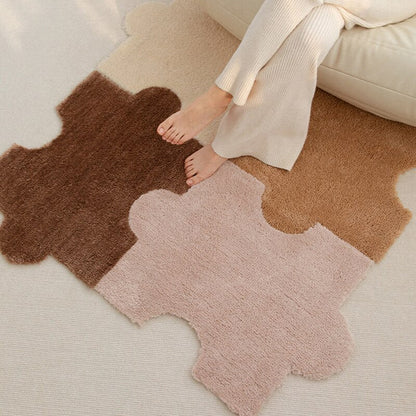 Soft Fluffy Tufting Puzzle Bedside Rug