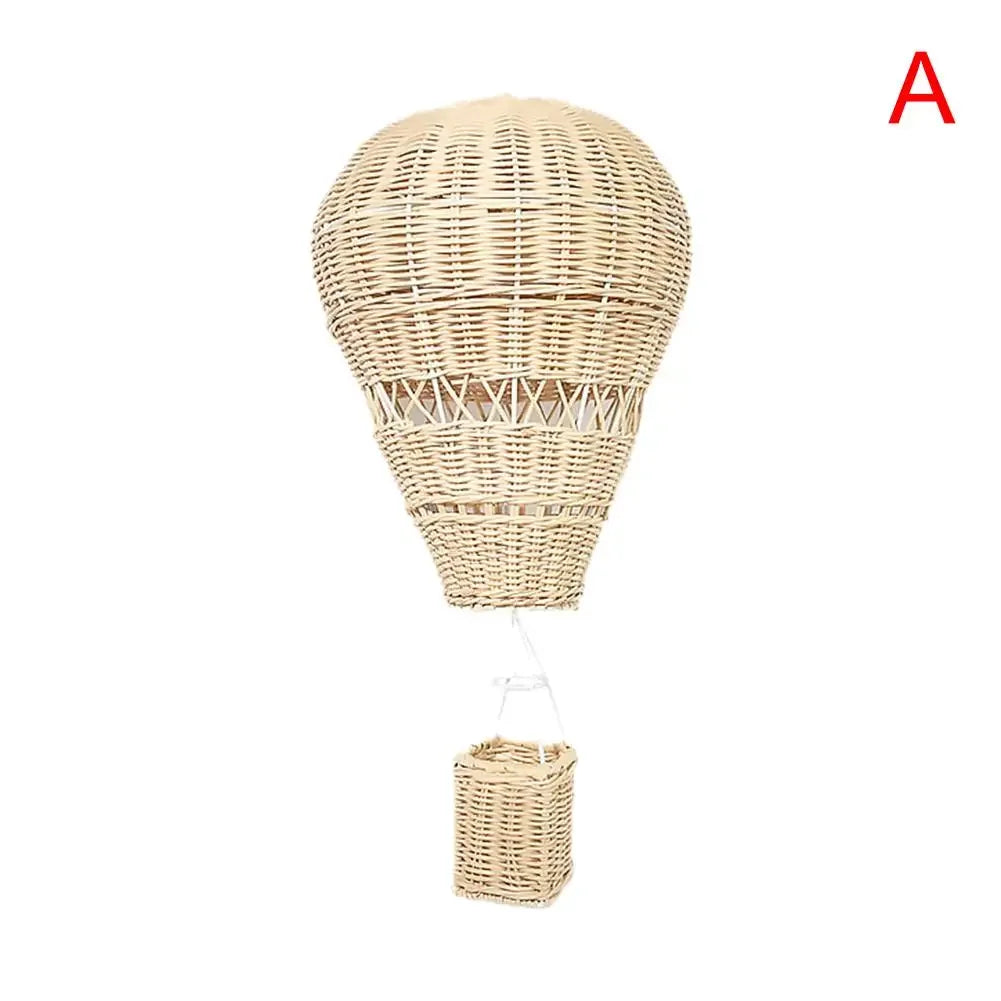 Rattan Hot Air Balloon Pendant Decor