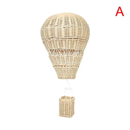 Rattan Hot Air Balloon Pendant Decor