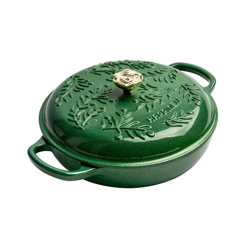 Green Cast Iron Cooking Pot