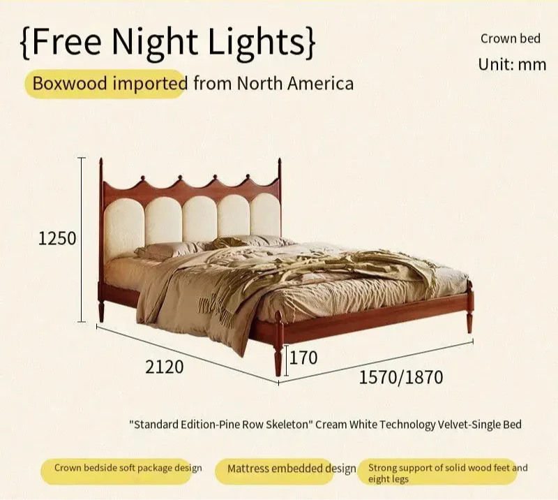 CrownRest™ Solid Wood Bed