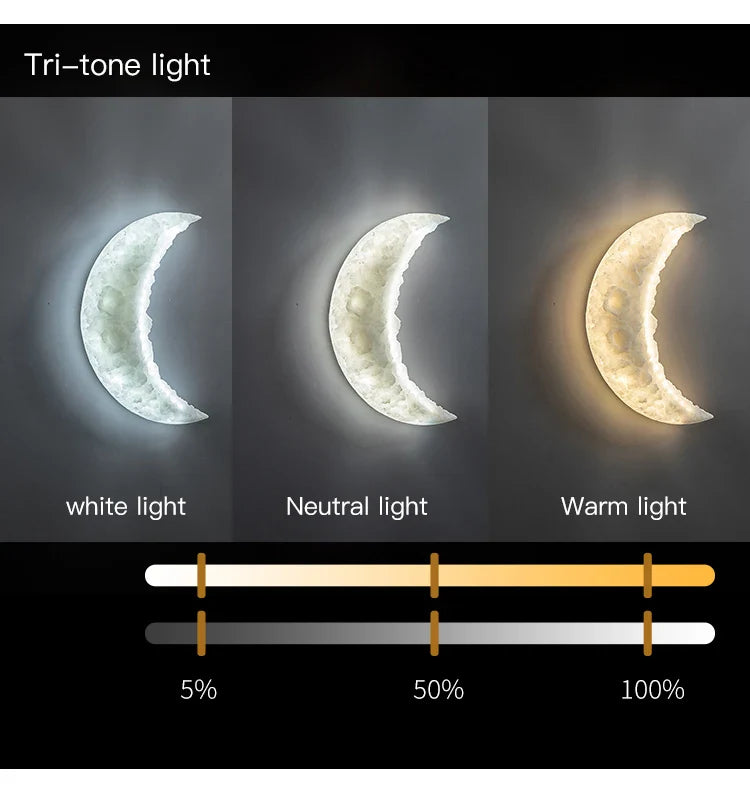Lámpara de pared mural de luna creciente