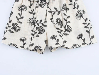 Floréline Tie-Waist Embroidery Shorts