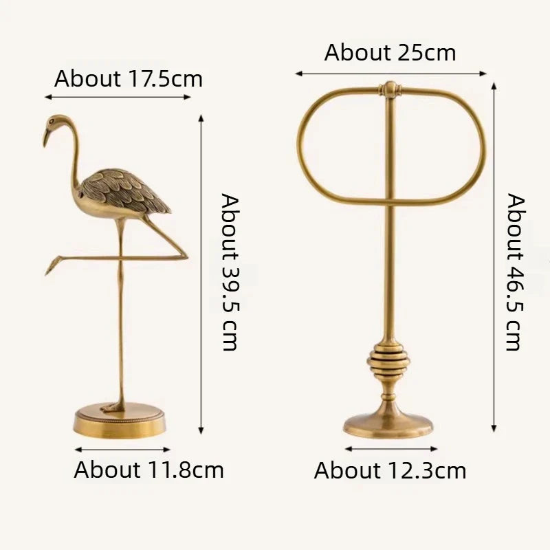 Brass Hand Towel Holder and Countertop Rack Bathroom Bedroom Tissue Towel Holder Rack