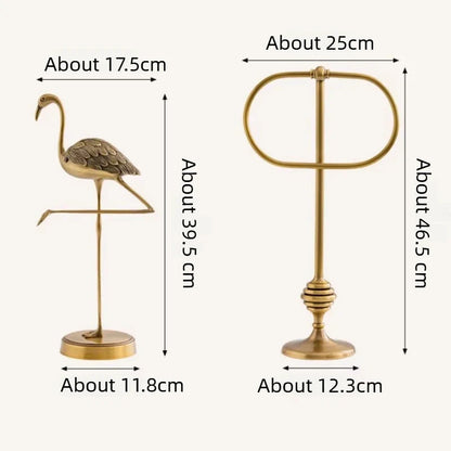 Brass Hand Towel Holder and Countertop Rack Bathroom Bedroom Tissue Towel Holder Rack