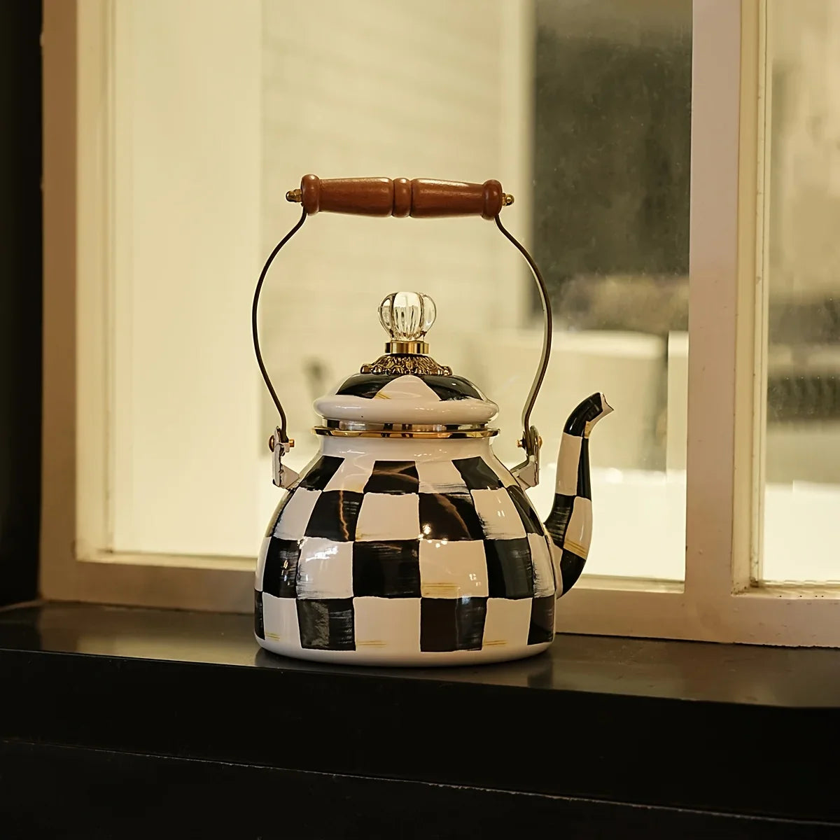 2,5 l karierter Keramik-Wasserkocher