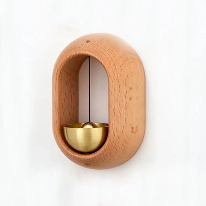 Magnetic Wooden Doorbell Chime with Copper Bell