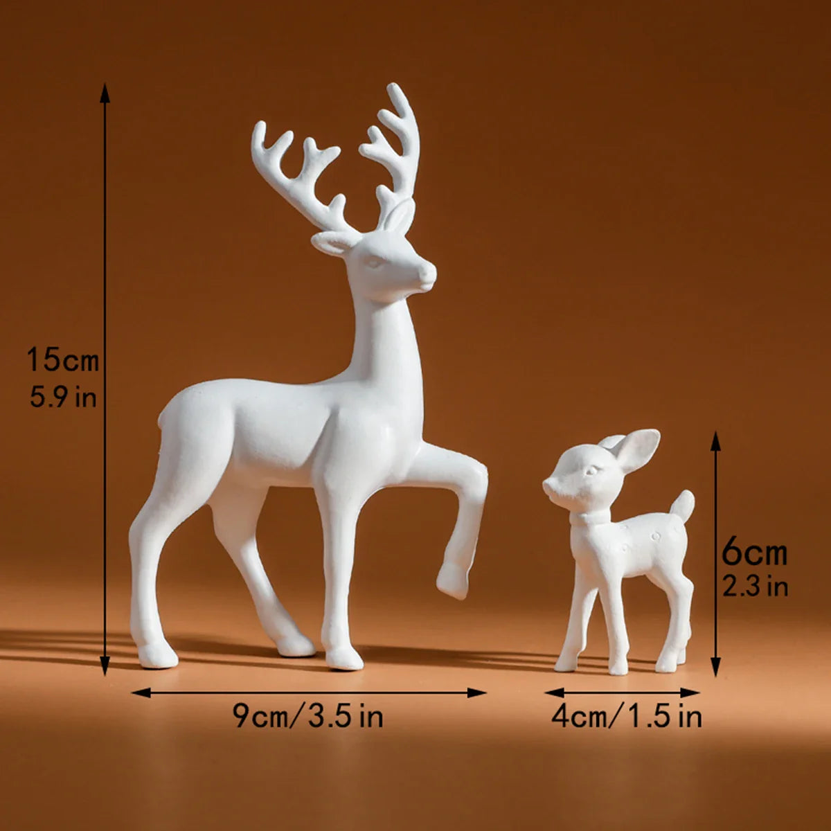 2 Piece Deer Figurine Set