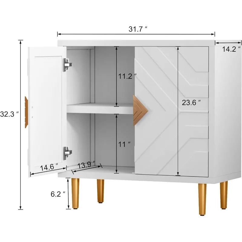 48" Buffet Cabinet with Embossed Pattern Doors