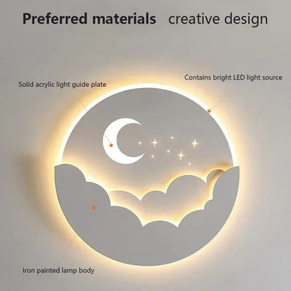 LED Moon and Stars Wall Light