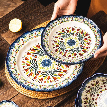 Hand-painted Floral Ceramic Bowl