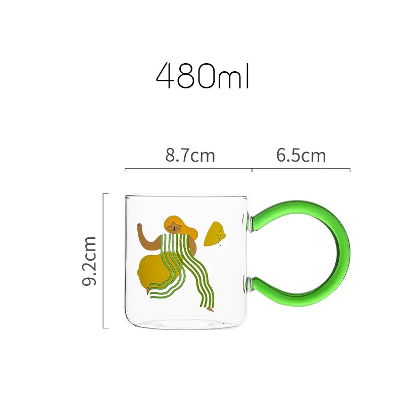 Tasse à café en verre artistique ludique