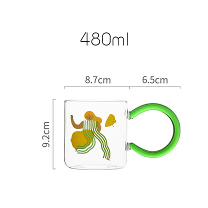 Tasse à café en verre artistique ludique