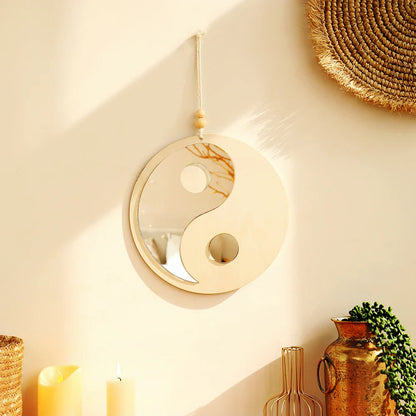 Yin Yang Wood Mirror