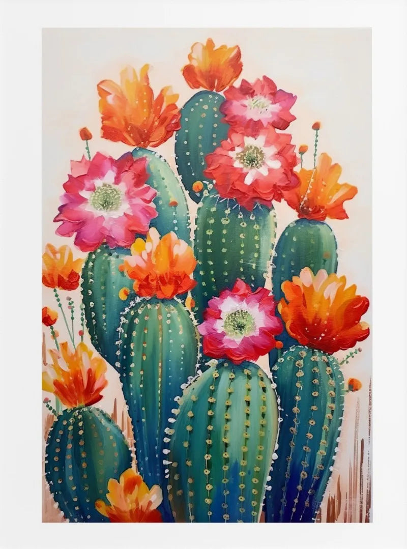 Cactus Bloom Collection Canvas Wall Art