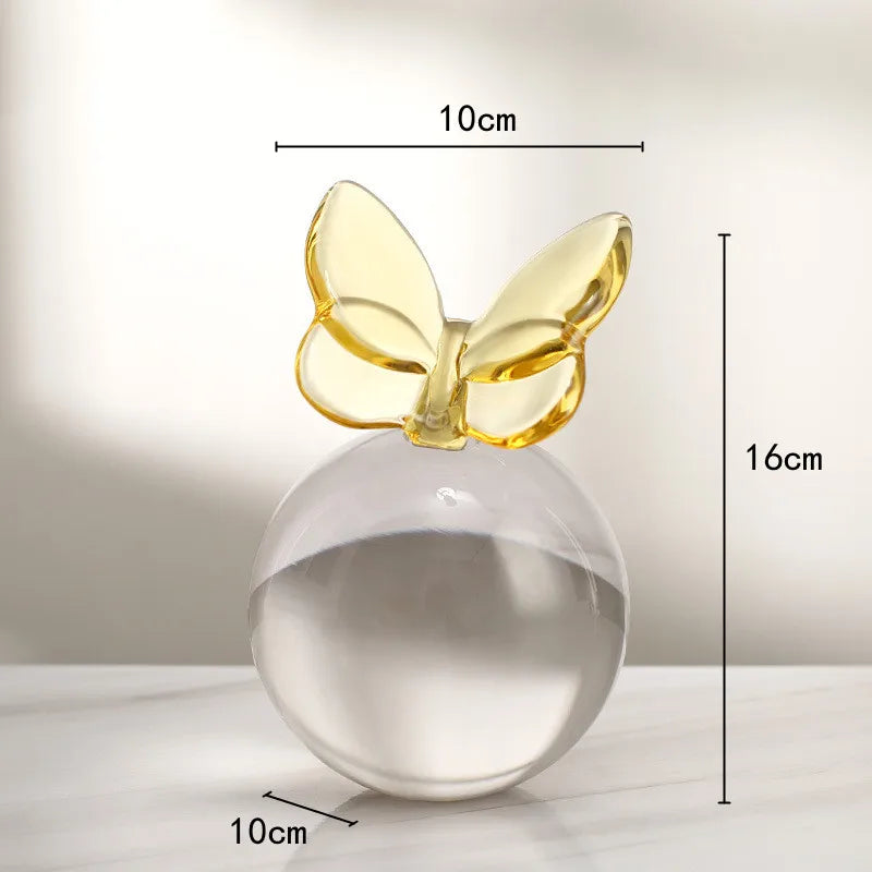 Modern Glass Butterfly and Planet Ball Ornaments