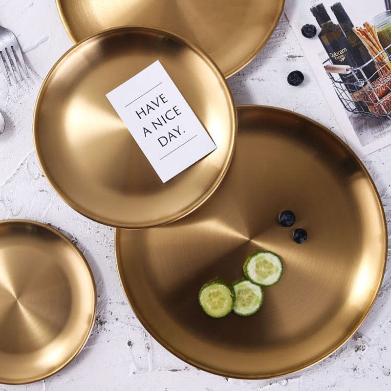 Golden Stainless Steel Storage Tray