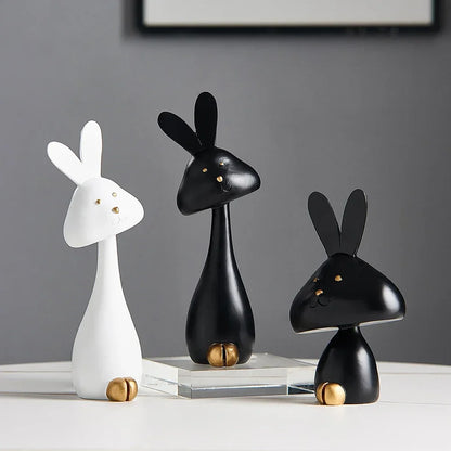 Black & White Cartoon Resin Statue