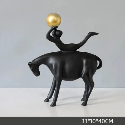 Abstract Modern Horse Rider Sculpture