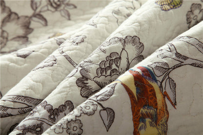 Handmade Colorful Birds Bedspread Set