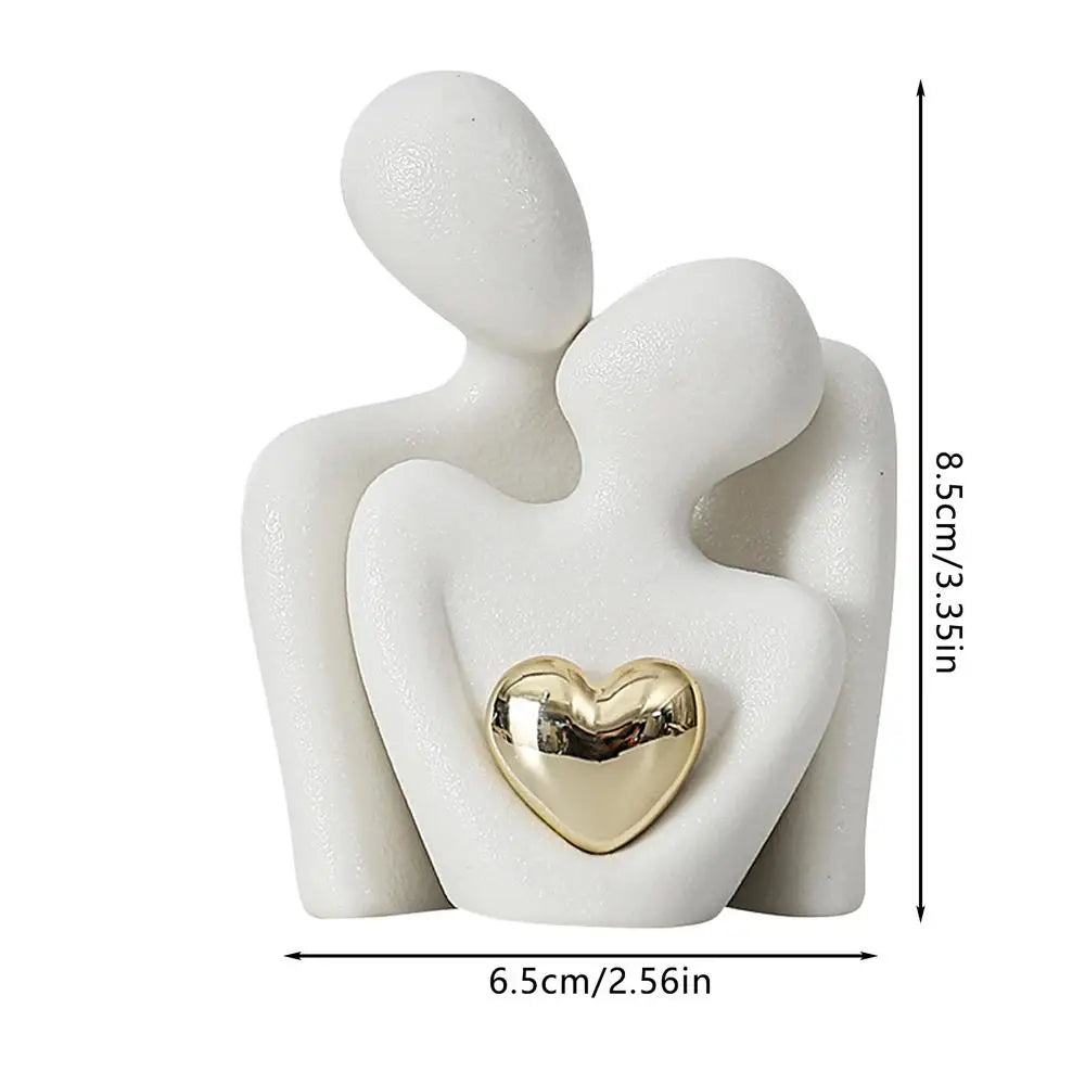 Elegant Couple Figurine with Gold Heart