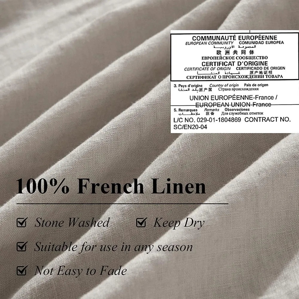 Cream Linen Duvet Cover Set