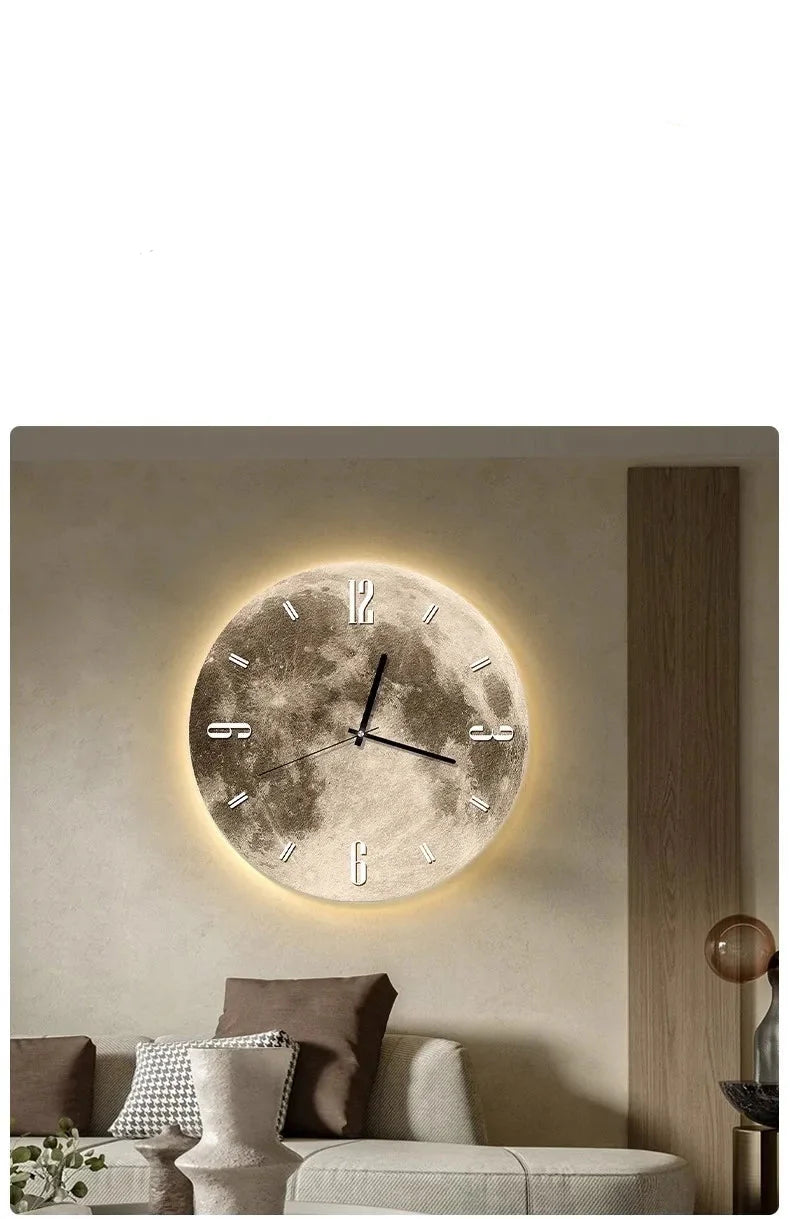 LunaGlow 20-Inch LED Moon Wall Clock