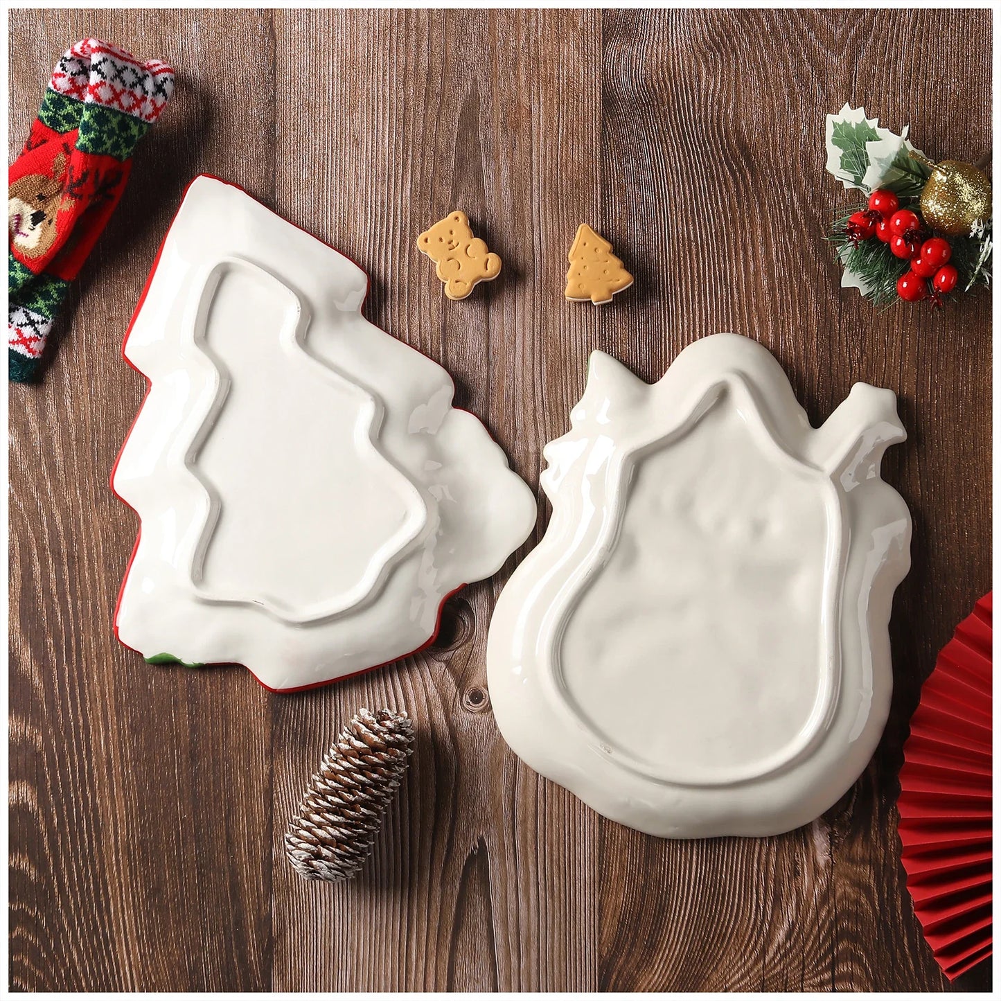 3D Hand-Painted Christmas Plates