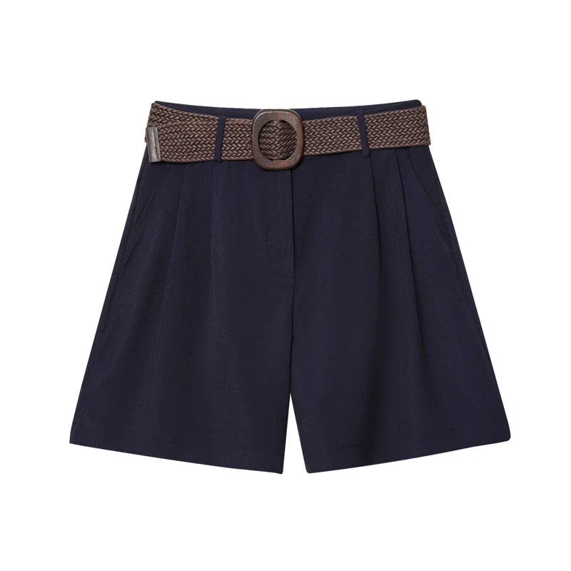Ruvelle Belted Casual Shorts