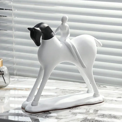 Nordic Abstract Horse & Rider Figurine