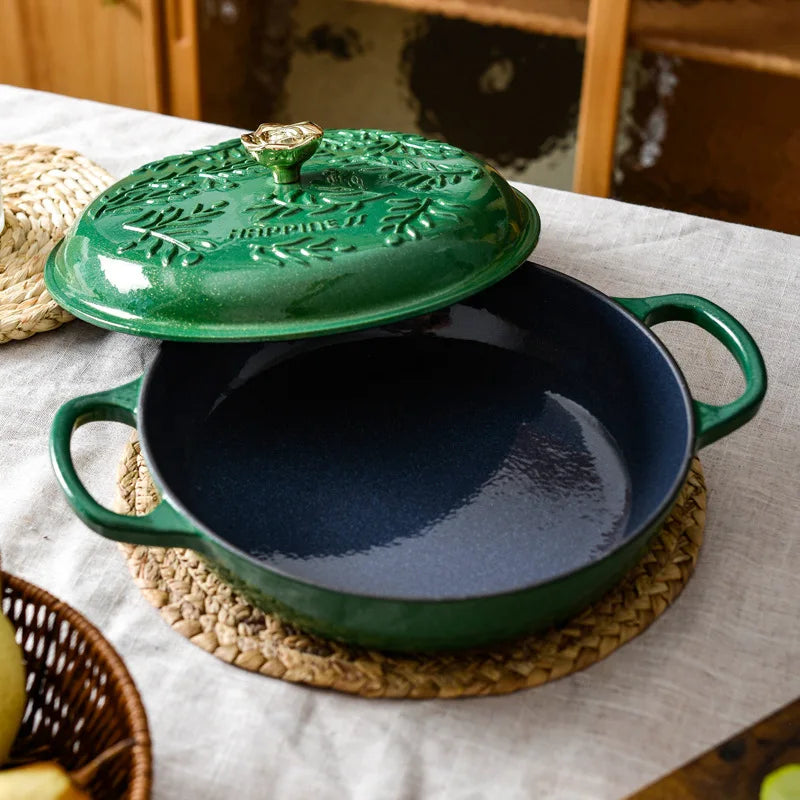 Green Cast Iron Cooking Pot